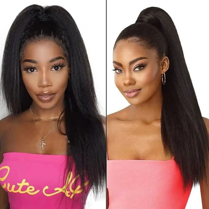 8-26 Inch Long Clip In Ponytail Hair Extension Ponytail Wrap Drawstring Hair Kinky Straight Drawstring Ponytail Human Hair Extensions 100g 160g Remy Mongolian Natural Hair Kinky Straight Ponytail Wrap Drawstring Human Hair Ex
