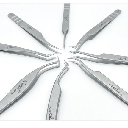 NATUHANA  Eyelash Extensions Tweezers Lash Artists High Precision Stainless Steel Superhard Anti-Static Tweezers Makeup Tools