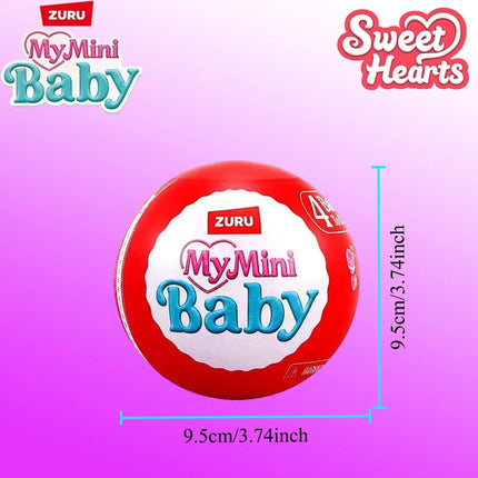 ZURU My Mini Baby Sweet Hearts Mystery Capsule surprise Baby Doll Toy with Accessories Collectible by Valentine's Day gift