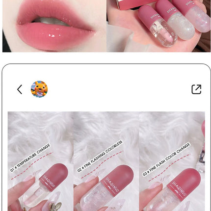 Shuiguang capsule lip honey kit moisturizes and hydrates for a sparkling, mirror-like finish, colorless and transparent glass lip oil