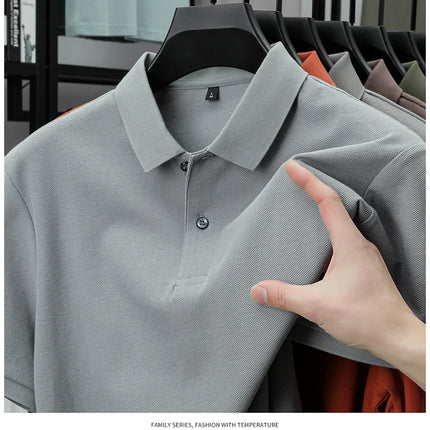 Men's 100% Cotton Polo Shirt - Summer Casual Breathable Tee, 19 Colors, Ideal for Golf and Sports, Business Casual, Silk-Like Finish