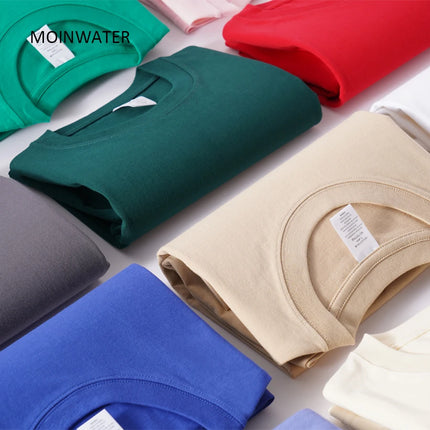 WAVLATII New Women Solid Cotton T Shirts Female Dark Green Oversized Casual Soft Tees Unisex Short Sleeve Summer Tops