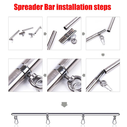 Female BDSM Handcuff Restraint Open Leg Bar Spreader Sex Toy SM Slave Adult Sex Game Harness Neck Collar Hand Ankle Cuffs Kits