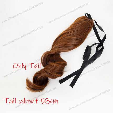 Agnes Tachyon Cosplay Wig 43cm Short Mixed Brown Women Wigs Anime Cosplay Wig Halloween Heat Resistant Synthetic Hair