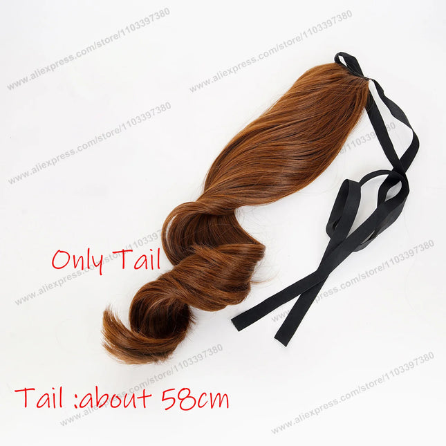 Agnes Tachyon Cosplay Wig 43cm Short Mixed Brown Women Wigs Anime Cosplay Wig Halloween Heat Resistant Synthetic Hair