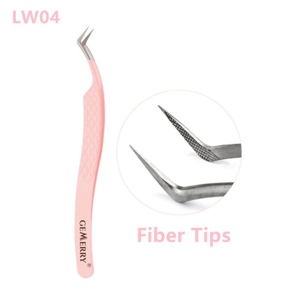 New Eyelash Extension Fiber Tip Tweezers Purple Gradient Stainless Steel Professional High Precision Tweezer for Volume Fans