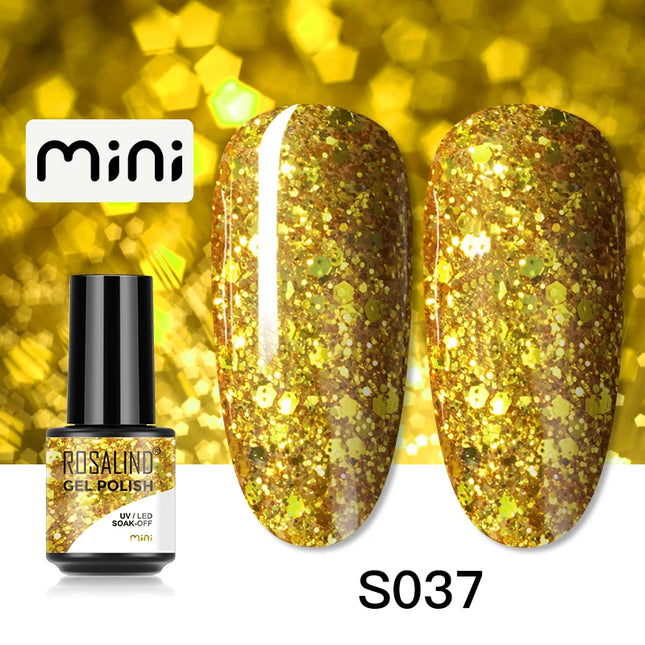 ROSALIND Pure Color Gel Nail Polish Semi Permanent Varnishes Nail Art Base Top Coat Need UV Led Lamp Shiny Nail Gel Polish