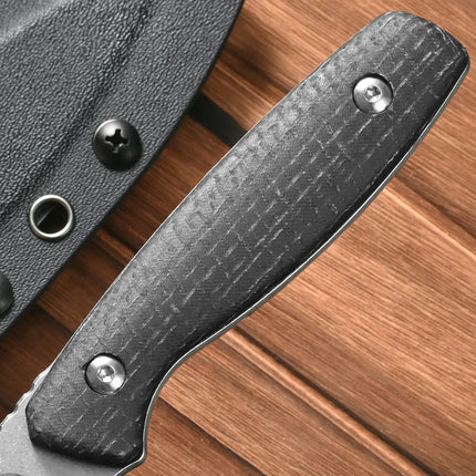 FF118 Fixed Blade Knife VG10 Stonewashed Steel Blade Micarta Handle straight Blade Knife with Kydex Sheath for Outdoor Camping
