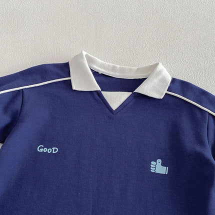 MILANCEL New Summer Kids Polo Shirt 9M-5T Color Blocking Boys Sweatshirt Loose Korean Version Girls T-shirt Children Clothes Top