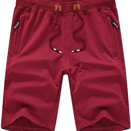 Drawstring Men's Cotton Shorts, Cozy Fit Slim Elastic Sports Shorts Man Casual Running Trendy Sweatpants Male Clothing