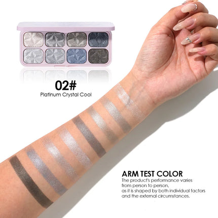 Creamy Eyeshadow Palette 8 Shade Set Buildable Sparkle and Highlight Easy Blend No Fallout for Woman Girl Quick Makeup Essential