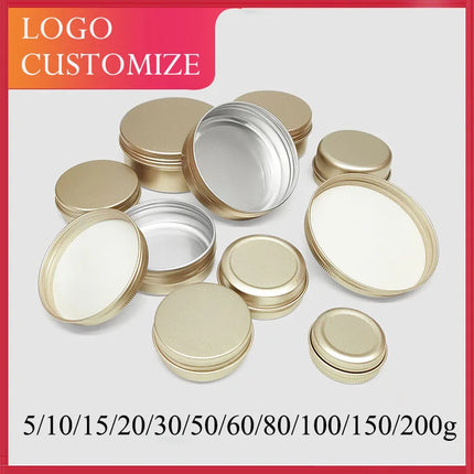 10/20/50/100pcs 10g 15g Aluminum Jar 30g 50g Matte Golden Aluminum Cans Cream Lip Blam Case Storage Pot Cosmetic 150g MC2312081