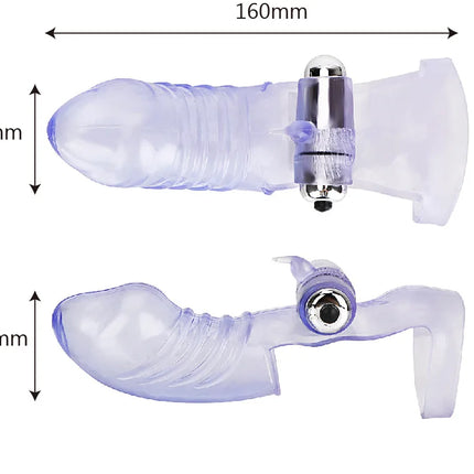 Triple Finger Vibrator Masturbation Clit GSpot Orgasm Massager Condom Stick Dildo Rabbit Vibrating Stick Sex Toys for Women