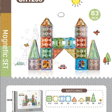 7.5cm Magnetic Building Blocks Construction Children Magnet Tiles Montessori Educational Toys for Kids Birthday Gifts