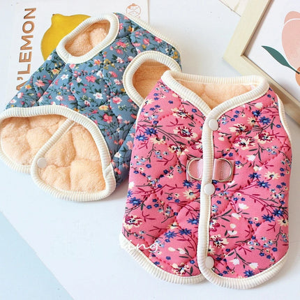 Puppy Floral Vest Pet Clothing Dog Fleece Coat for Dogs Jackets for Small Dogs Winter Jacket for Pet Luxury Clothes XGMY05