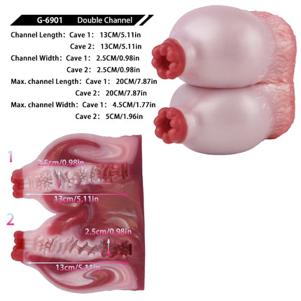 GEEBA Fantasy Breast Design Pocket Pussy Stroker For Men18+ Single Channel Silicone Male Masturbator Realistic Adult Sex Toys