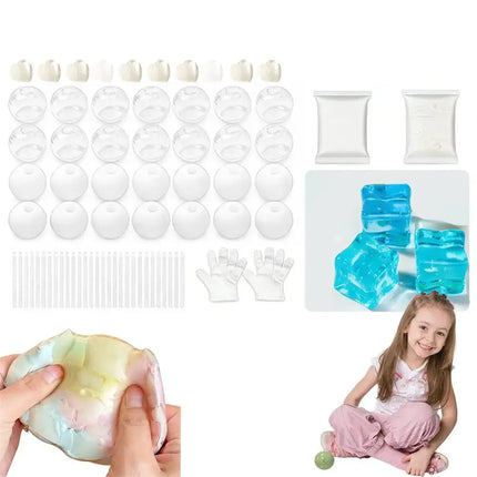 DIY Handmade Ball Stress Ball Making Kit Texture Handcrafted Material The Toys Pack Fidget Party Anxiety Relief Pinch L0B9