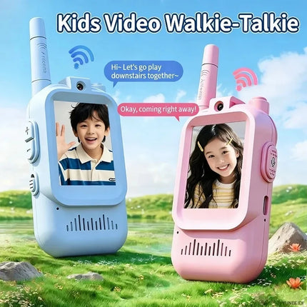 2PCS Kids Video Walkie Talkies USB Charging Indoor and Outdoor High Definition Intercom Children's Toys Birthday Gifts Ages 3-12