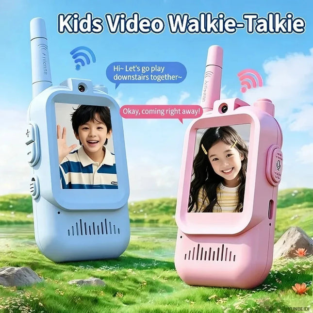 2PCS Kids Video Walkie Talkies USB Charging Indoor and Outdoor High Definition Intercom Children's Toys Birthday Gifts Ages 3-12