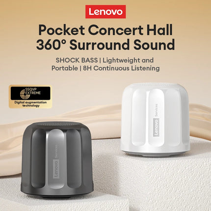 Lenovo HD107 Bluetooth 6.0 Speaker Bookshelf Camping Portable Outdoor Subwoofer TF Card USB Drive Mini TWS Stereo Music Player
