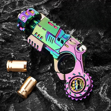 Mini Metal EDC Stress Relief Toy Pistol Guns Eject Fidget Roller Spinner Mechanical Slider Ratchet Wheel Paragraph Ring Adults