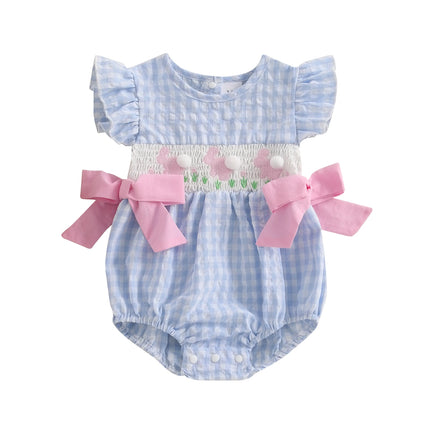 Baby Toddler Girl Bowknot Romper Doll Collar Sleeveless Bodysuit Cute Summer Infant Clothes 2026 New