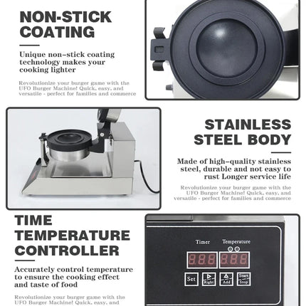 Commercial Hamburg Gelato Panini Press Machine Electric Ice Cream Waffles UfO Burger Grill Sandwich Press Maker