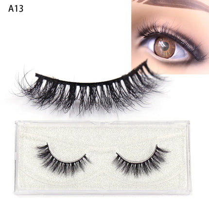 LEHUAMAO 5D Mink Hair False Eyelashes Wispy Cross Natural Mink Lashes Fluffy Eyelash Extension Tools Makeup Handmade Eye lashes
