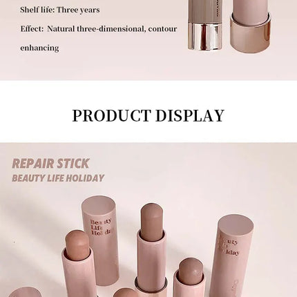 Cappuvini Moisturizing Silky Three-dimensional Contour Stick Natural Matte Single Color Suitable For Nose Shadow Makeup Contour