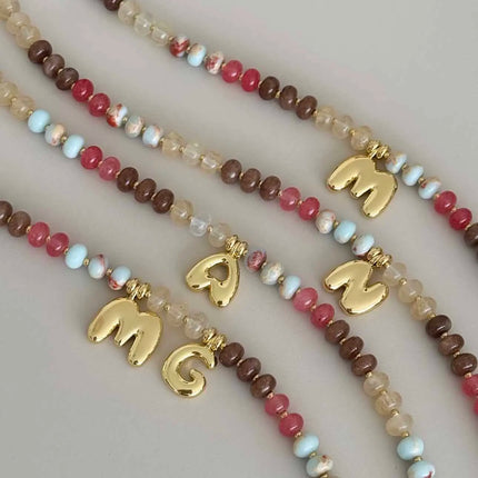 2026 new Bohemian style stainless steel gold-plated letter pendant necklace with personalized and fashionable letters to choose