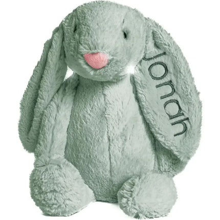 Personalized Cute Plush Bunny Super Soft Custom Stuffed Animal with Embroidered Name on Ear Ideal for Birthday Kid Children Gift