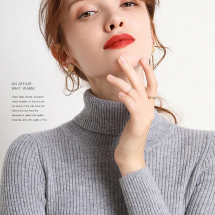 Heliar Women Fall Turtleneck Sweater Knitted Soft Pullovers Cashmere Jumpers Basic Soft Sweaters For Women 2024 Autumn Winter
