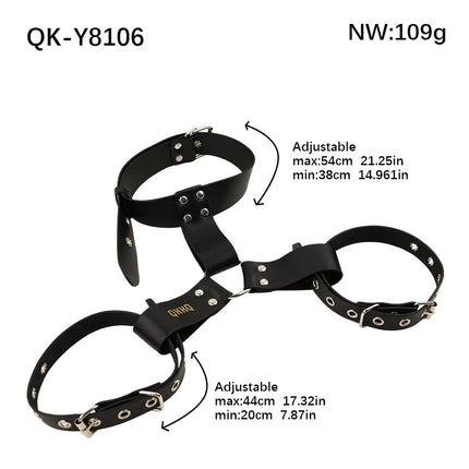QKKQ Female Wearable Leather Bra New Adjustable Nipple Stimulator Chest Bondage Nipples Restrict Breast Binder BDSM Sex Toys