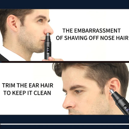 HOMEFISH Men's Electric Nose Hair Trimmer USB Rechargeable Painless Nose Ear Eyebrow Hair Remover Portable Mini Clipper