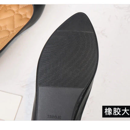New Flat Heel Pointed Toe Flat Shoes Korean Style Fashionable Shallow Mouth Large-Size Casual Shoes Comfortable And Breathable