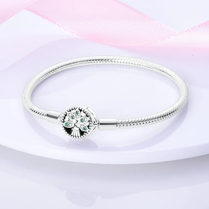925 Sterling Silver Bracelets 17-20CM Original Leaf Clover Butterfly Heart Bracelet Fit DIY Charms Beads Fashion Women Jewelry