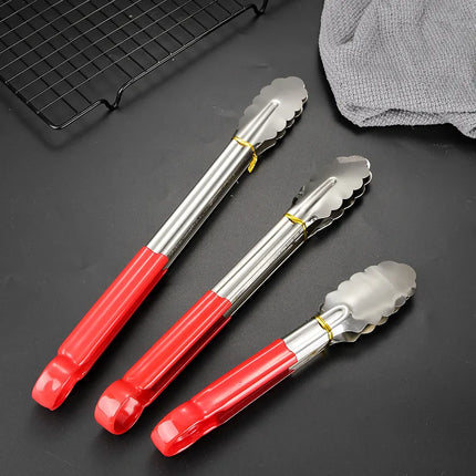Stainless Steel Food Tongs Pastry Meat Barbecue Clip Anti-Scald Tongs Frying Fish Spatula Clip Bread Clip Household Kitchen Tool
