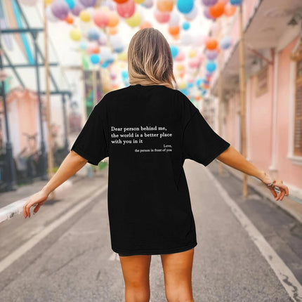 Hot New Youth Men's and Women's Round Neck Letter Printed Short Sleeved Casual Versatile Couple Outfit Pure Cotton T-shirt Top