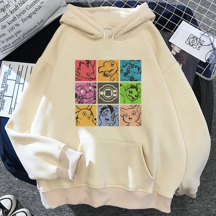 digimon hoodies men long sleeve top graphic y2k aesthetic sweatshirts men Korean style tracksuit