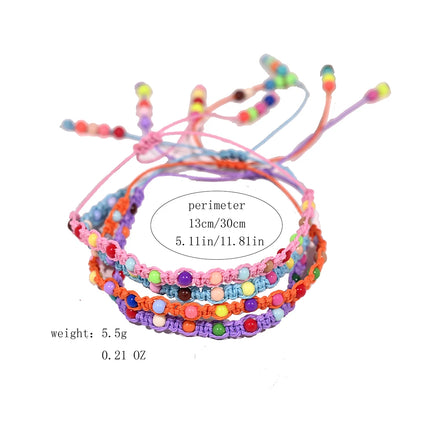 Four-piece Set of Trendy Anklets For Women, Handcrafted with Colorful Beads, Perfect for Summer Beach Wear