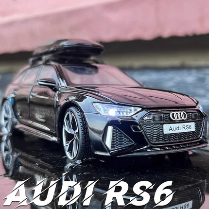 1:32 Audi RS6 Quattro Station Wagon Alloy Metal Diecast Vehicles Car Model Sound & Light Holiday Gifts For Friend Hobby Collect