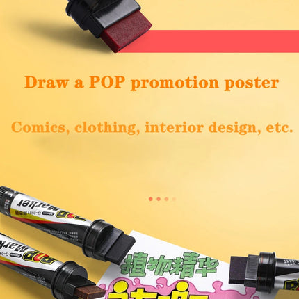 POP Waterproof Paint Permanent Sketch Graffiti Refillable Markers Pen Drawing Poster Manga Office School Art Stationery Supplies