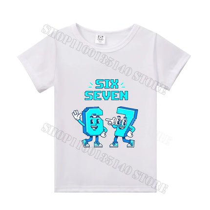 Steal A Brainrot Short Sleeve Children T-shirt 67 Six Seven Cotton Tops Tshirt Boys Girls Clothing Fashion Funny Meme T-shirts