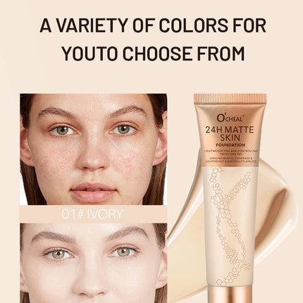 Natural liquid foundation, waterproof and sweat proof, durable makeup effect, multi color optional, create a natural foundation