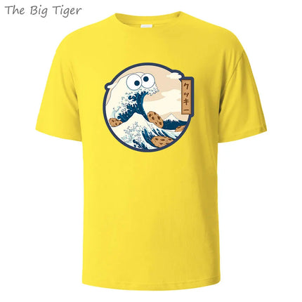 Color Painting Style Breathable Cotton Round Neck Tee Minimalist Design Lightweight Fabric Unisex Basic T Shirt Men's T-shirt