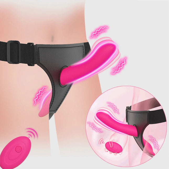 Strap-on Dildo Vibrator Vaginal Masturbation Clitoris Stimulator Wearable Double Head 10 Vibration Sex Toys for Couples Lesbian