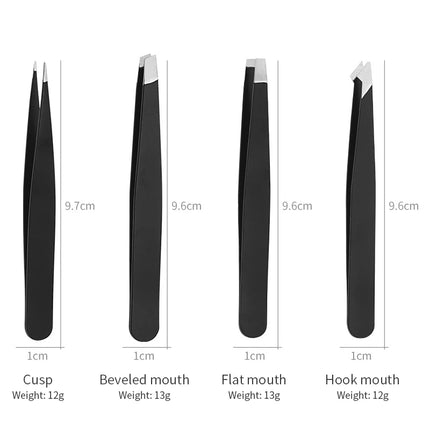 4Pcs/Set Professional Eyebrow Tweezers Eyebrow Hair Removal Clip Makeup Sets Eyelash Extension Eyelash Tweezers Beauty