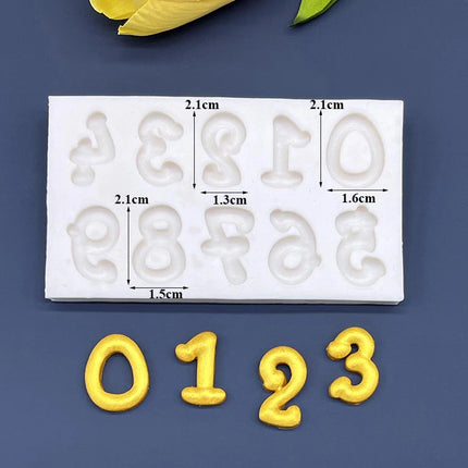"0-9" Number Silicone Sugarcraft Mold Cupcake Chocolate Baking Mold Fondant Cake Decorating Tools