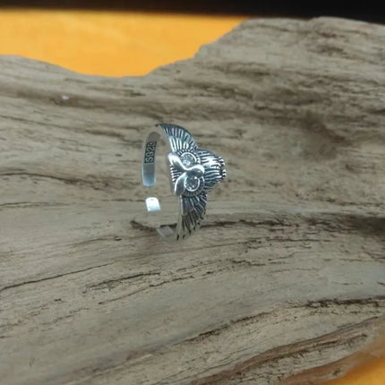 Buyee 925 Sterling Silver Fashion Ring Finger Elegant Owl Ring for Women Excellen Party Fine Jewelry Circle Gift with Box