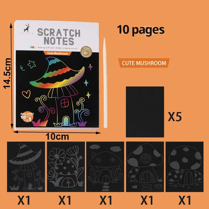 Rainbow Magic Scratch Off Paper Set for Kids Arts Scraping Painting Toy Children DIY Graffiti Book Montessori Educational Toys